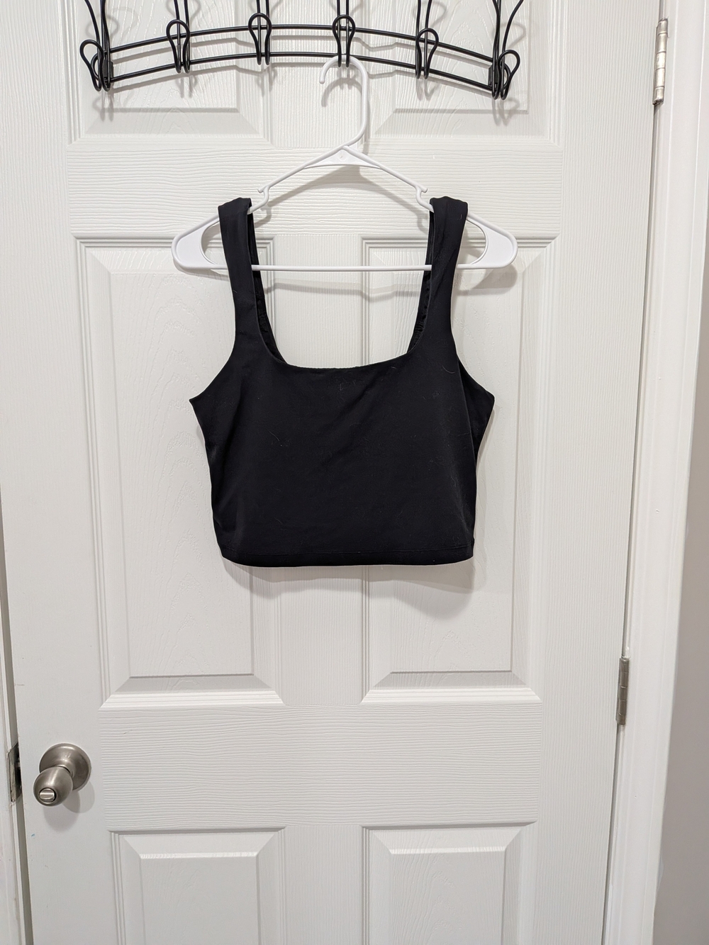 Athleta Black Square-Neck Crop Tank